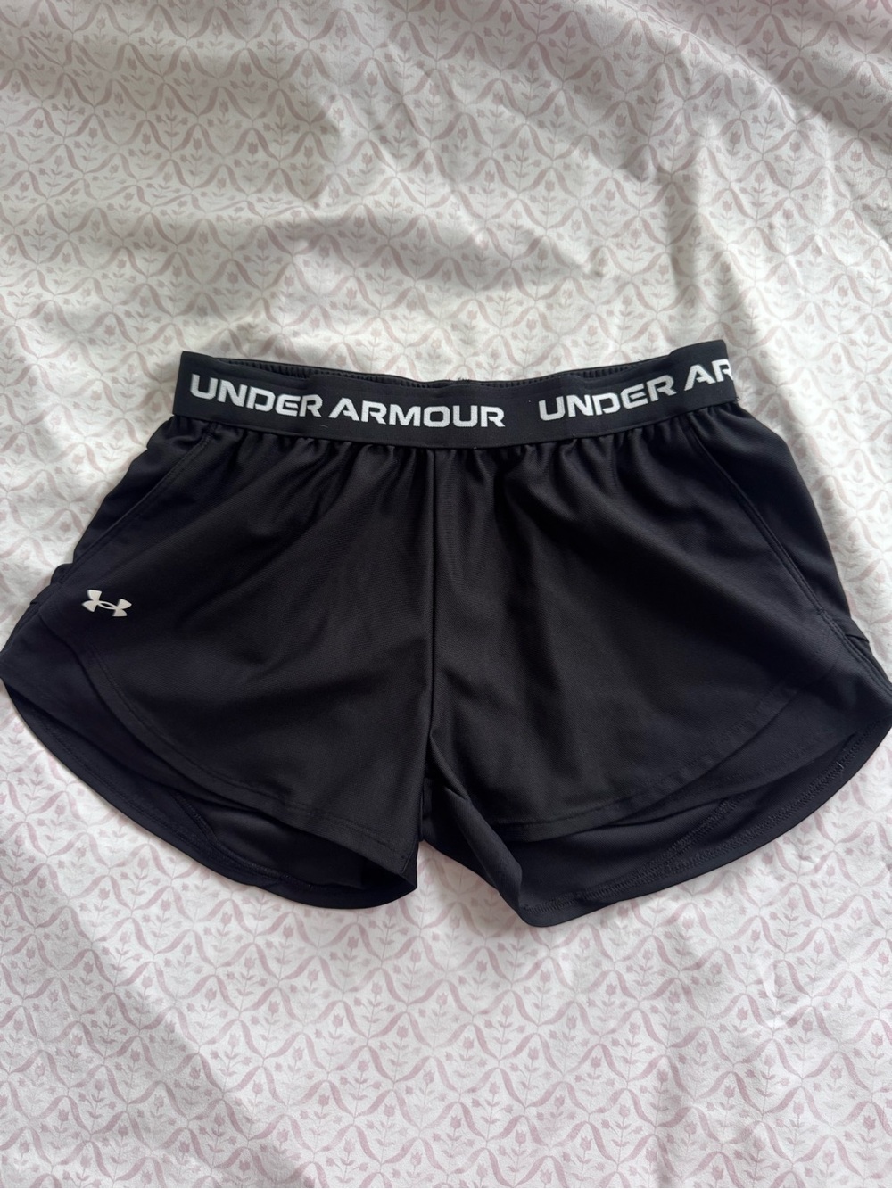 Under Armour Black Logo Elastic-Waist Athletic Shorts NWOT